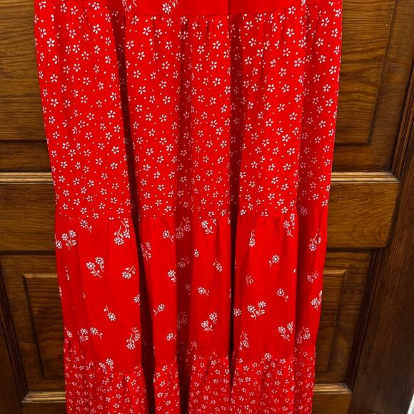 Altar'd State Women's XS Skirt Fleur Floral Maxi Red and Ivory NWT's $74 - Picture 7 of 16